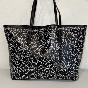 Michael Kors Black and White Large Carryall Stars Tote
